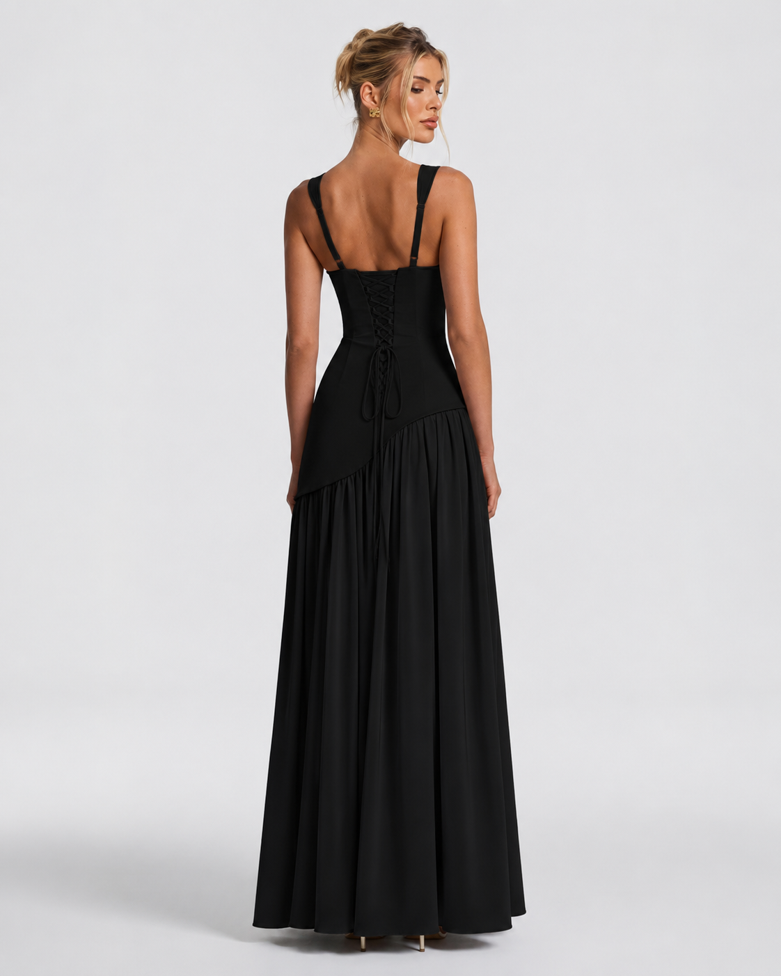 ARIANA - Vestido Maxi Corsé con Abertura y Pañuelo