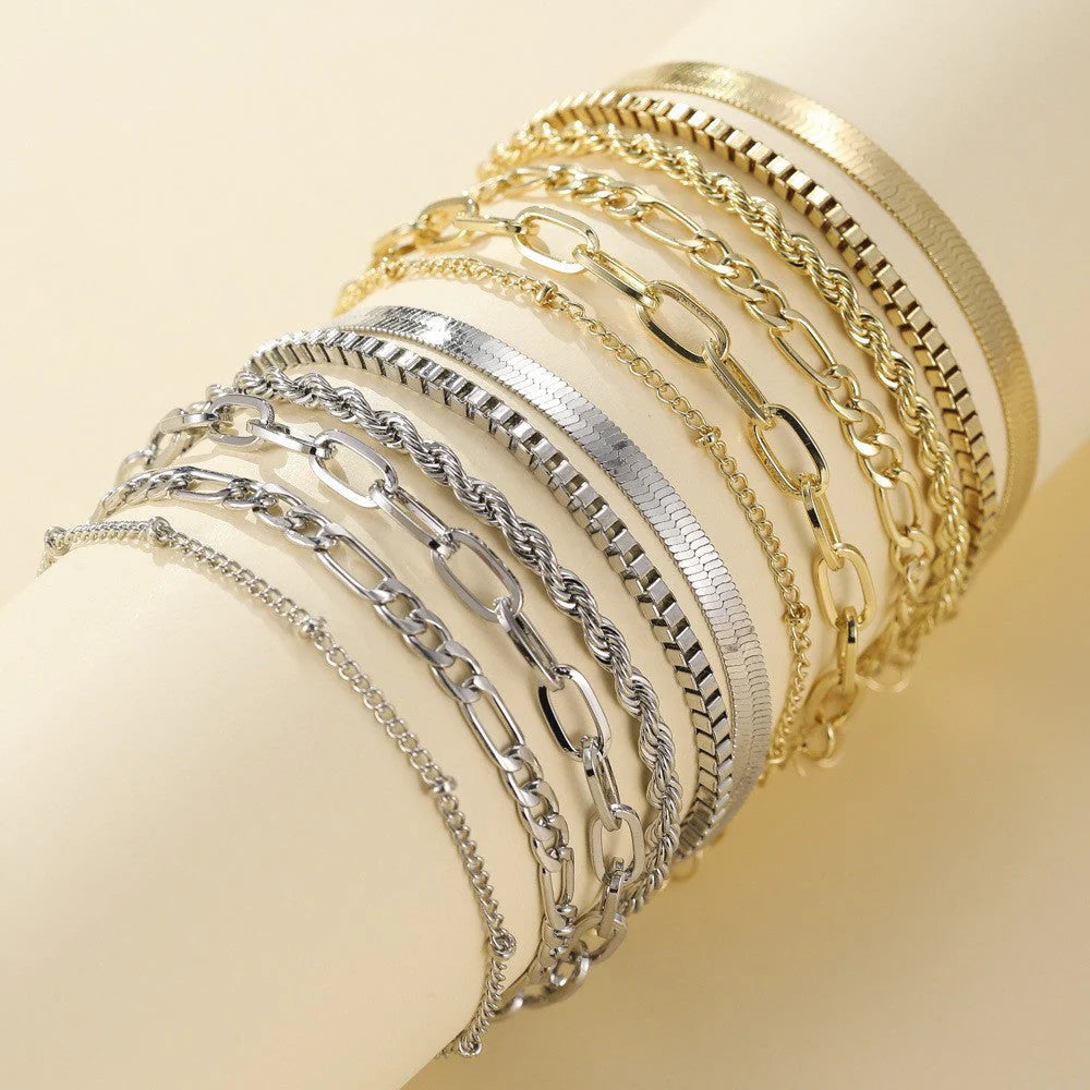 Conjunto de pulseras Plata
