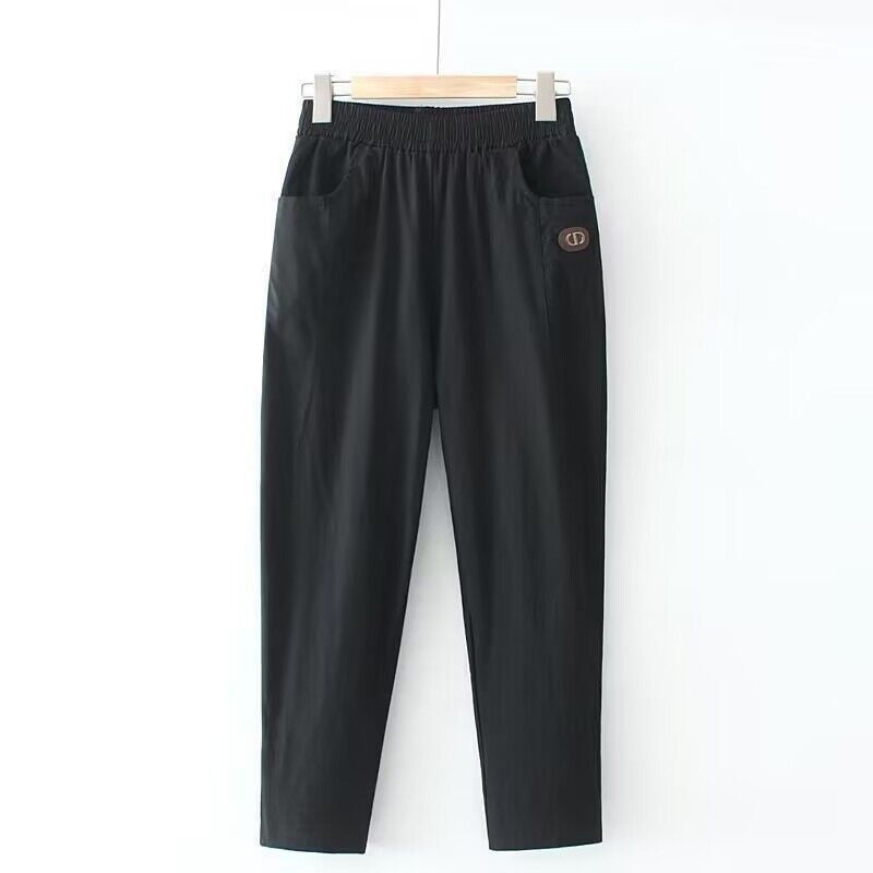 LORENA - Pantalón de Mezcla de Algodón y Lino