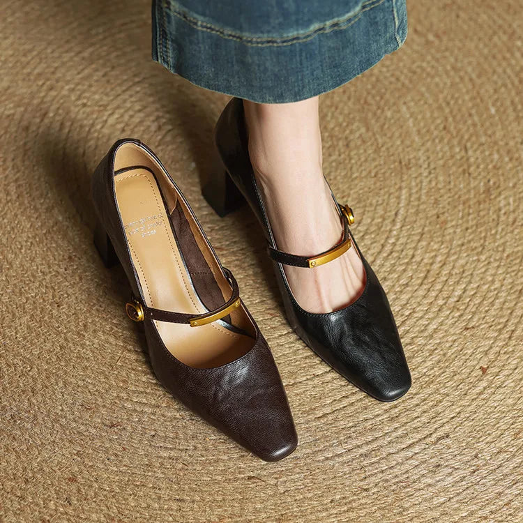 Maela | Zapatos de Tacón de Piel Genuina