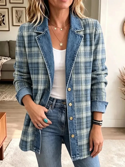 Sofia | Chaqueta Vaquera Casual con Estilo de Estampado Retro