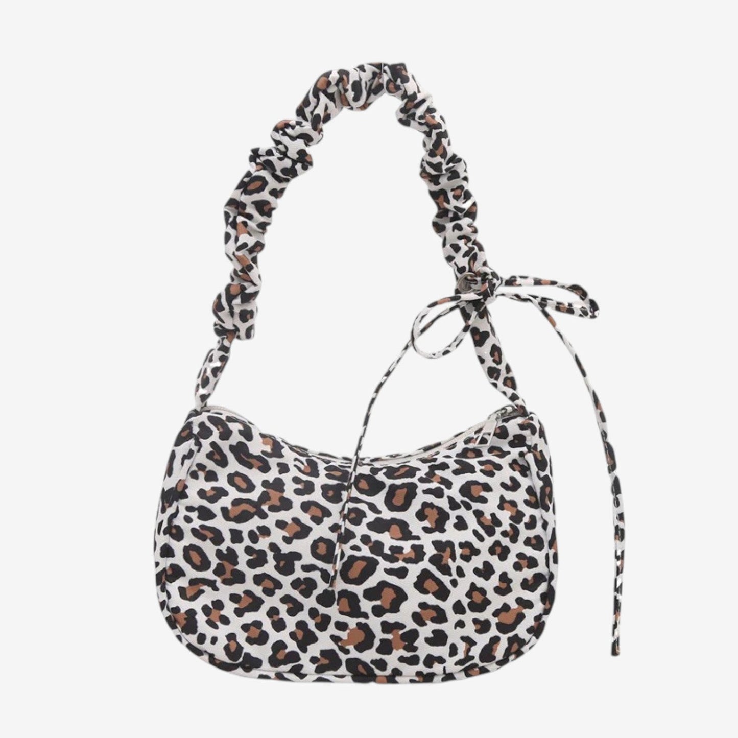 Bolso plisado Leopardo blanco