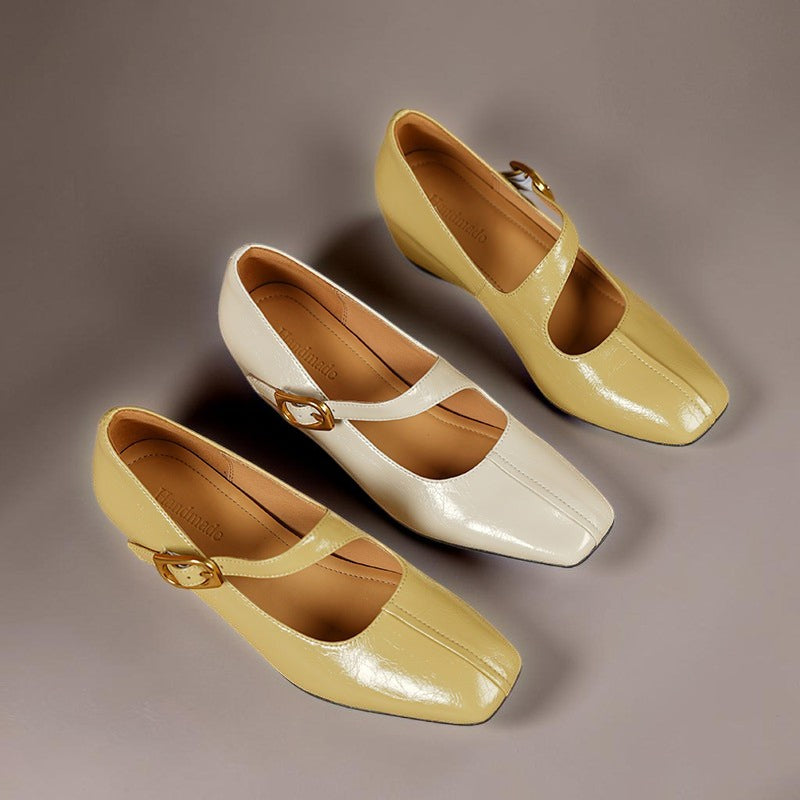 Viora | Zapatos de Tacón Mary Jane de Piel Genuina