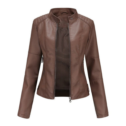 Camille | Chaqueta Motera con Cremallera y Cuello Alto