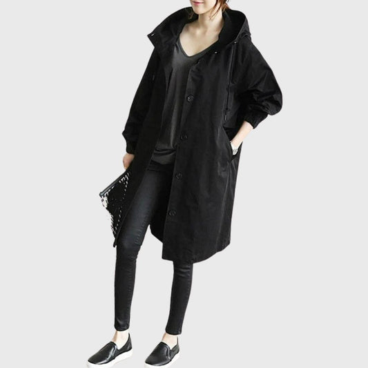 Ruth | Abrigo Trench Largo Relajado con Capucha