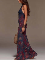 Sofia | Vestido Maxi Retro de Encaje con Cuello Halter y Falda Sirena Floral