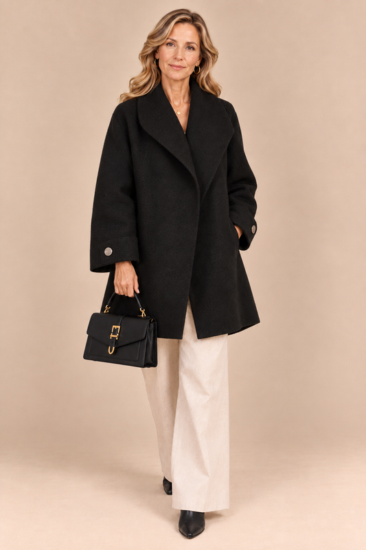 GABRIELA - Abrigo Oversize con Ribetes a Contraste