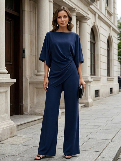 Rita | Conjunto de Blusa Drapeada y Pantalón Ancho