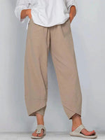 Giulia | Pantalones de lino y algodón de pierna ancha