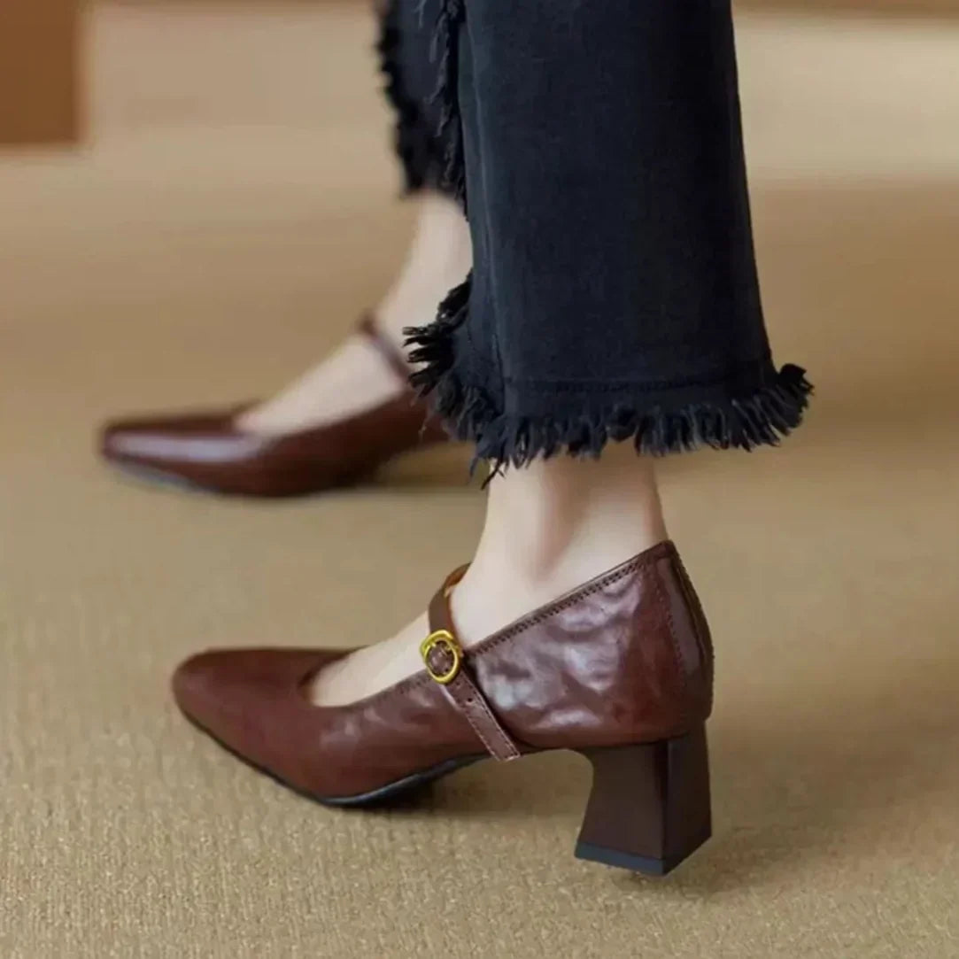 Bella | Zapatos de Tacón de Piel Genuina