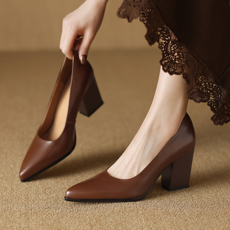 Zella | Zapatos de Tacón de Piel Genuina