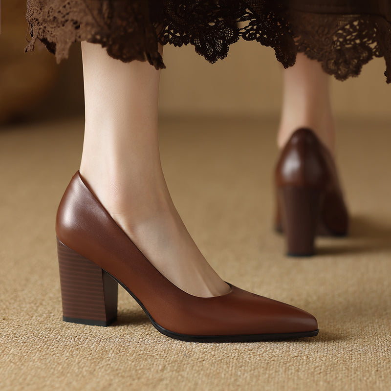 Zella | Zapatos de Tacón de Piel Genuina