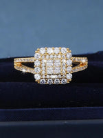Alicia – Anillo de Halo Cuadrado con Pavé Brillante