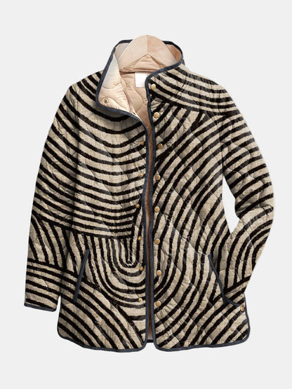 Inaya | Chaqueta Acolchada Retro con Círculos Dibujados a Mano
