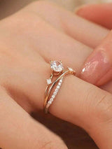 Sofía – Anillo Elegante con Doble Banda y Brillo de Zirconia