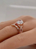 ROSALINE – Conjunto de dos anillos en oro rosa con elegancia atemporal