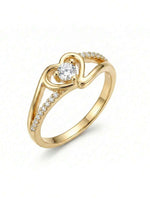 Lucía – Anillo de Corazón con Zirconia Cúbica Brillante