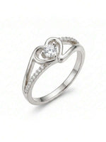 Lucía – Anillo de Corazón con Zirconia Cúbica Brillante