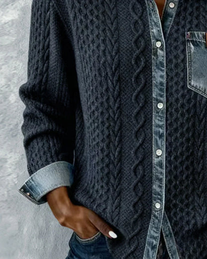 Patricia | Chaqueta de Punto con Detalles Vaqueros