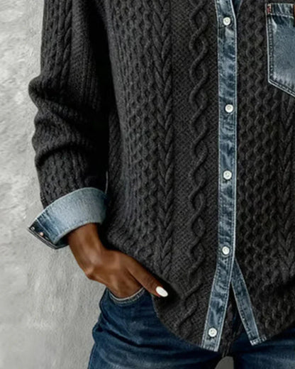Patricia | Chaqueta de Punto con Detalles Vaqueros