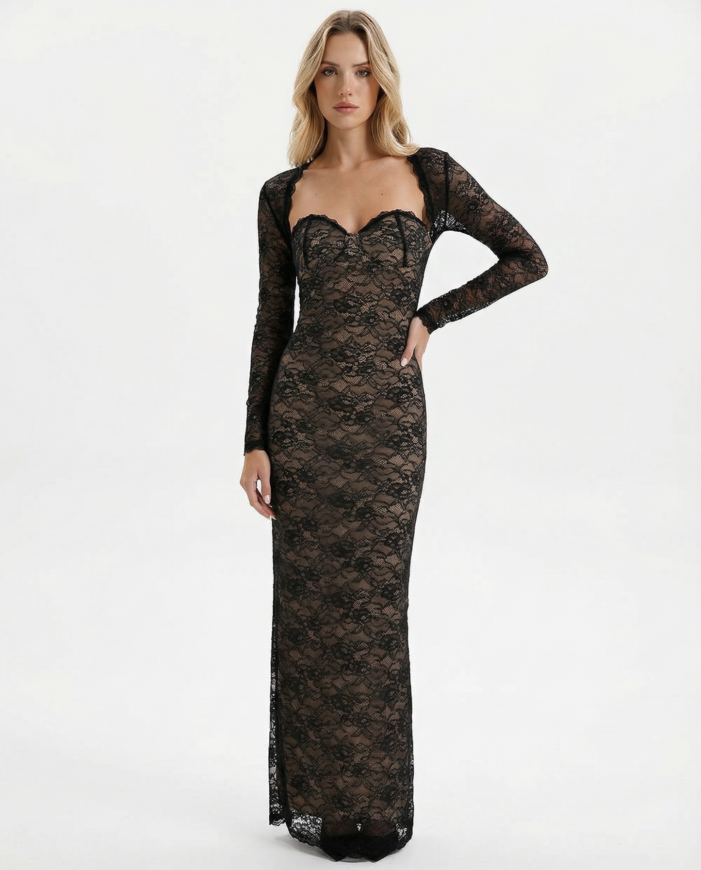 LACE MUSE - Vestido Maxi Corsé de Encaje.