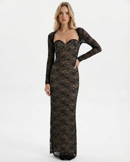 LACE MUSE - Vestido Maxi Corsé de Encaje.