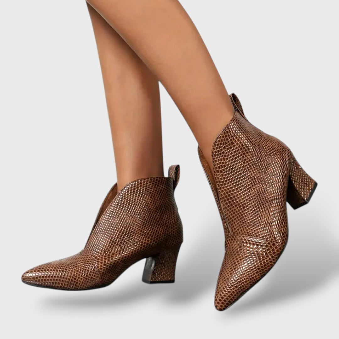 Botines Texturizados Mujer Tacón Medio