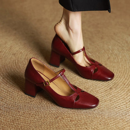 Alysa | Zapatos de Tacón de Piel Genuina