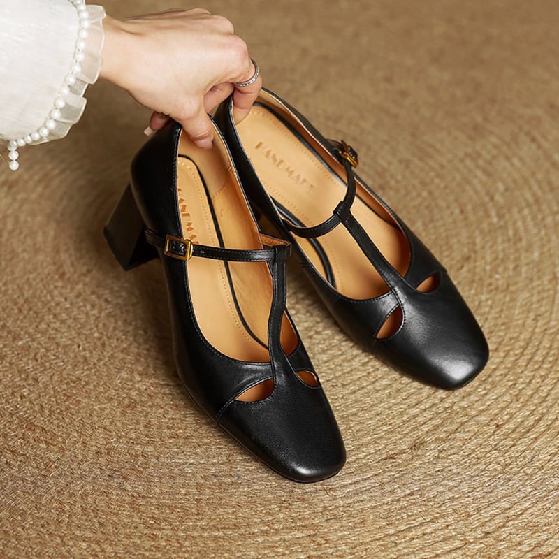 Alysa | Zapatos de Tacón de Piel Genuina