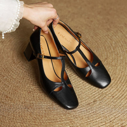 Alysa | Zapatos de Tacón de Piel Genuina