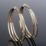 Pendientes Aro Retro Dorados