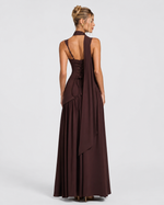 ARIANA - Vestido Maxi Corsé con Abertura y Pañuelo