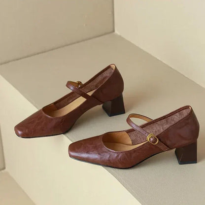 Bella | Zapatos de Tacón de Piel Genuina