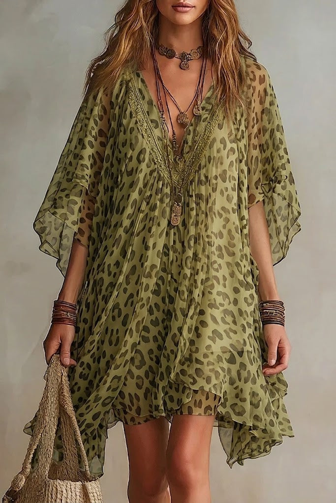 Aveline | Vestido estampado de leopardo