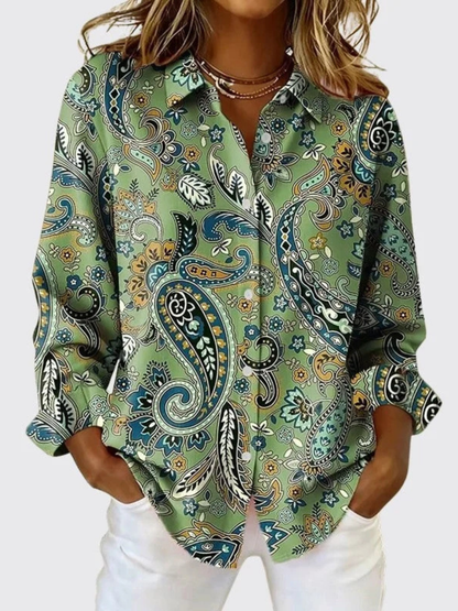 Joanna | Blusa Estampado Paisley con Botones
