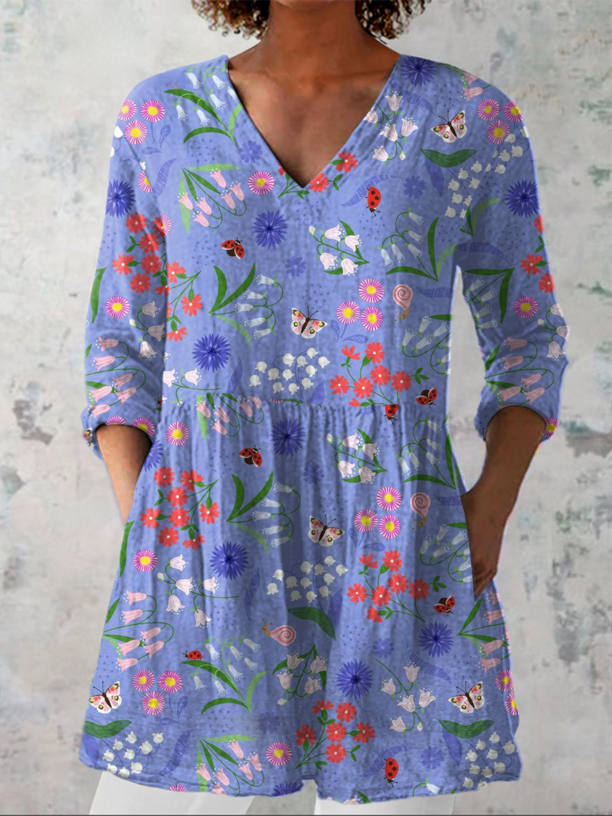 Elisa - Blusa larga con cuello en V