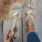 Skylar | Sandalias planas con hebilla metálica