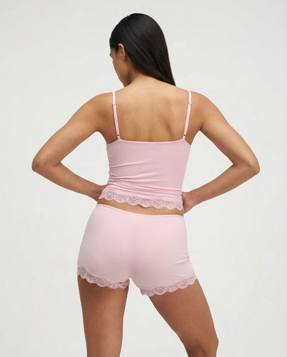 ELARA - Conjunto de Pijama con Encaje y Short