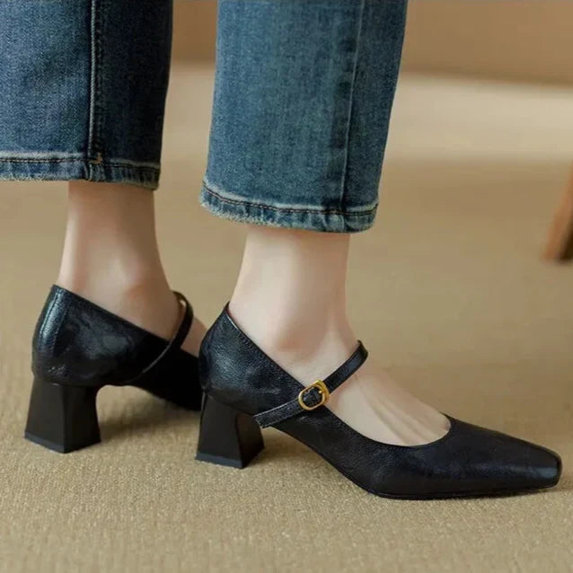 Bella | Zapatos de Tacón de Piel Genuina