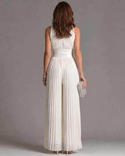 Maria | Mono de cuello halter y pierna ancha