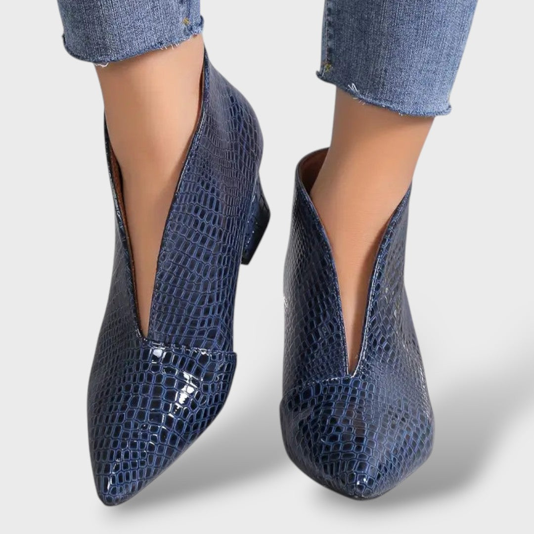 Botines Texturizados Mujer Tacón Medio
