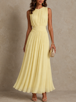 INOL | Vestido Maxi Sin Mangas con Cintura Fruncida