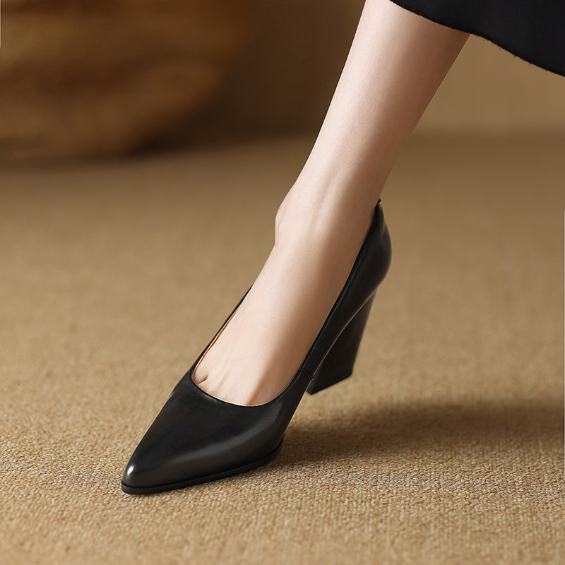 Zella | Zapatos de Tacón de Piel Genuina