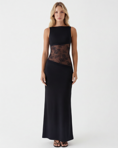 ARIA VEIL CUT - Vestido Maxi con Encaje y Espalda Abierta