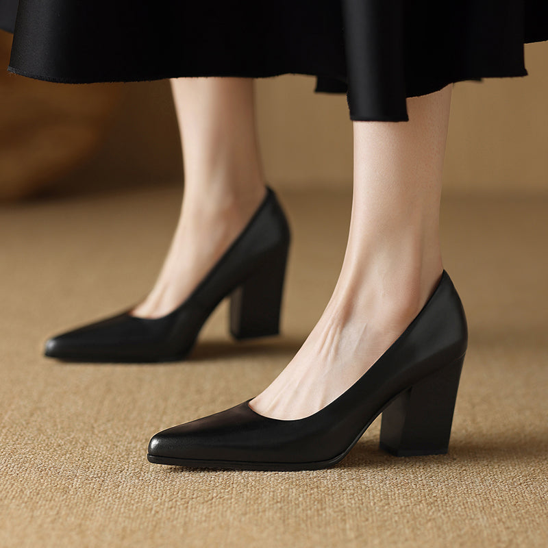 Zella | Zapatos de Tacón de Piel Genuina