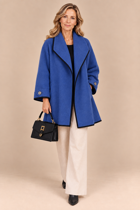 GABRIELA - Abrigo Oversize con Ribetes a Contraste