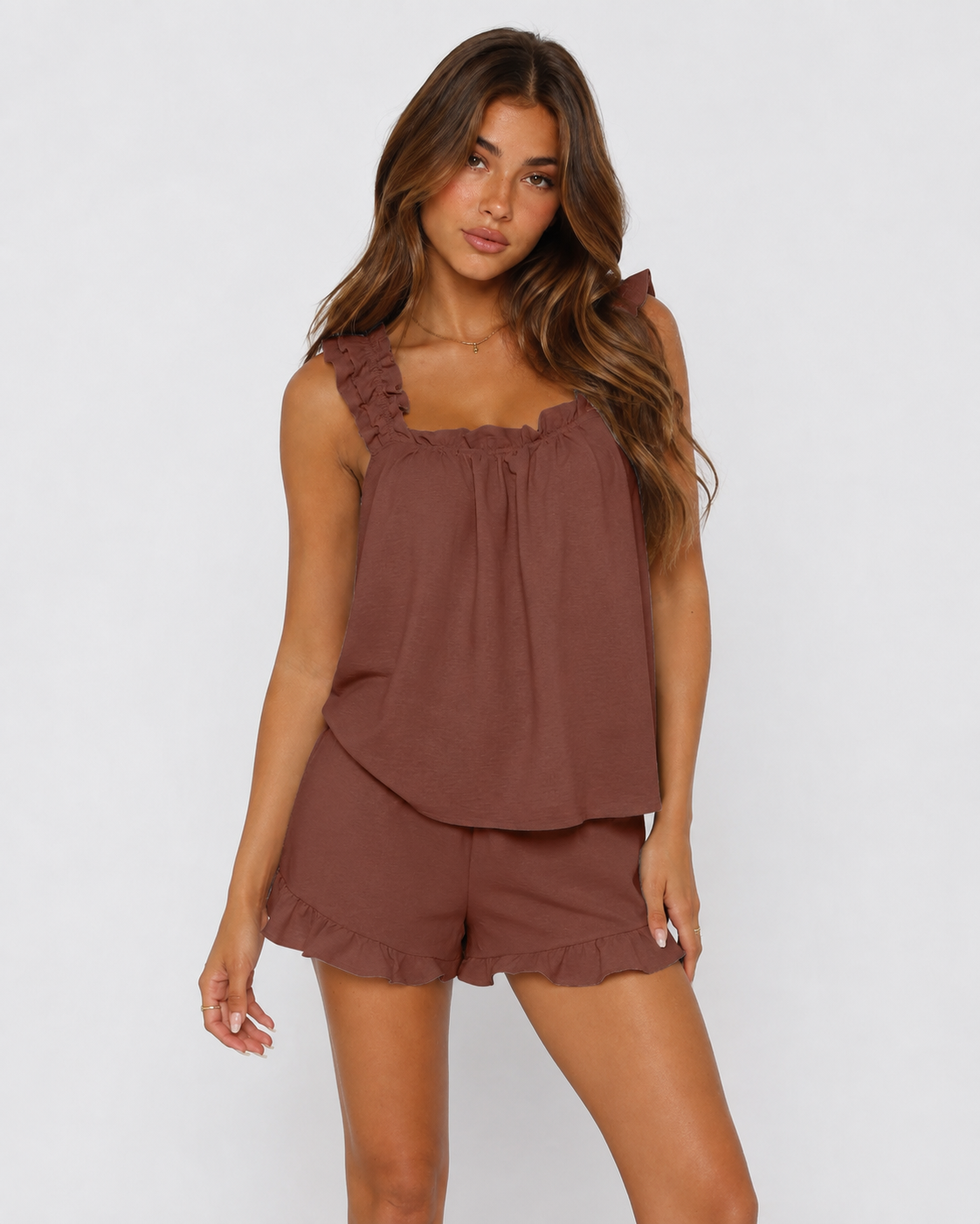 ALMA - Conjunto de Pijama con Volantes y Short
