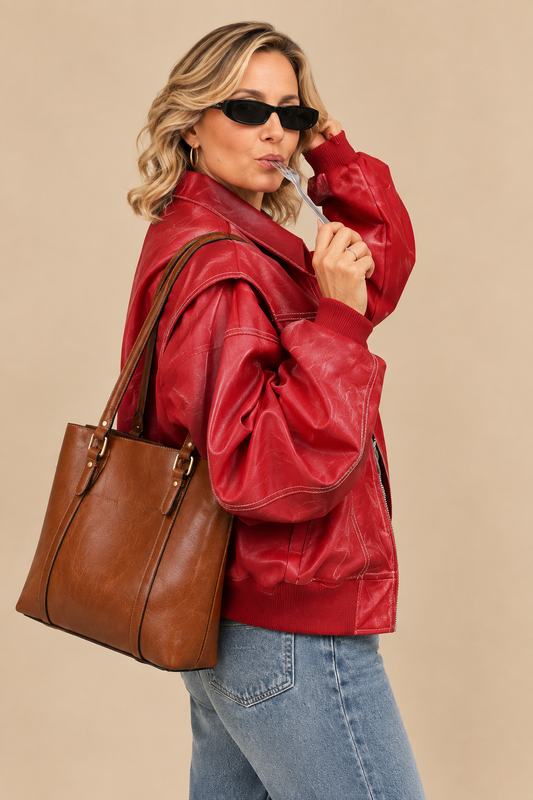 RAQUEL | Cazadora Bomber Oversize con Costuras Contrastadas