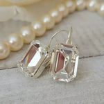 Aretes de vidrio blanco vintage