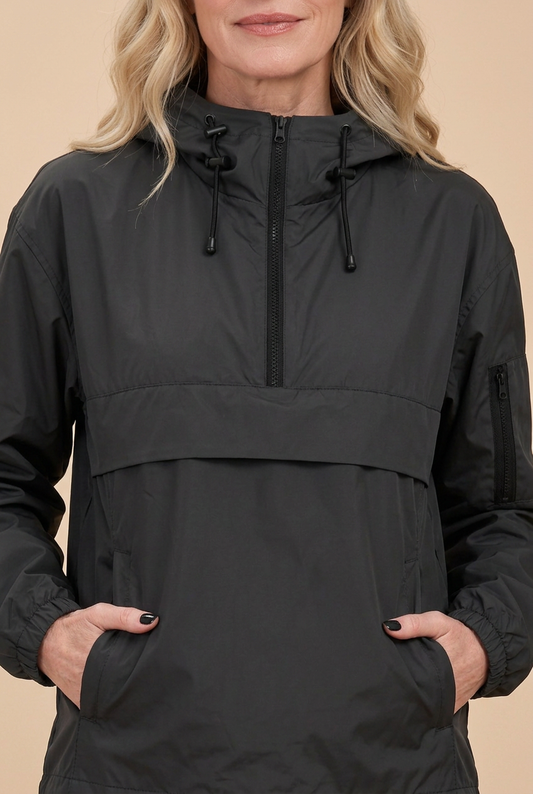 REGINA/ Chaqueta impermeable con capucha DWR™ de corte holgado clásico